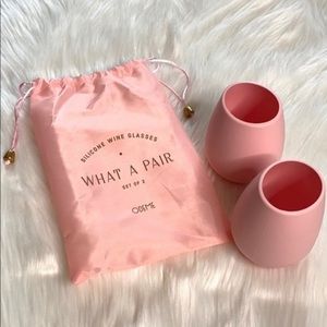 Odeme Pink Silicone Wine Glasses